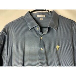 Peter Millar Honors Golf Course Tennessee Men's Polo Shirt Blue Brown Size Large